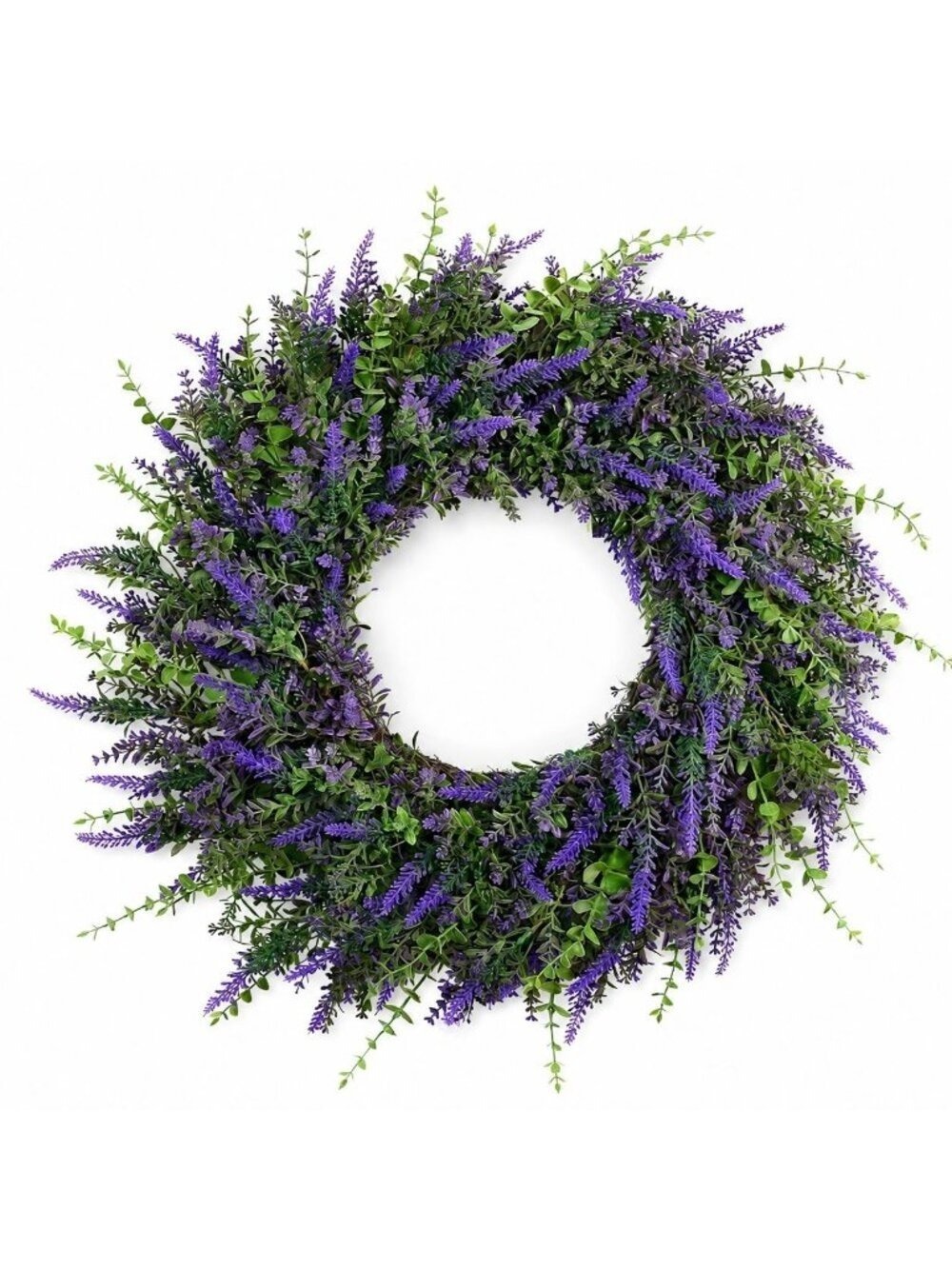 Lavender Wreath 20 Inch Faux Lavender Greenery French Country Cottagecore